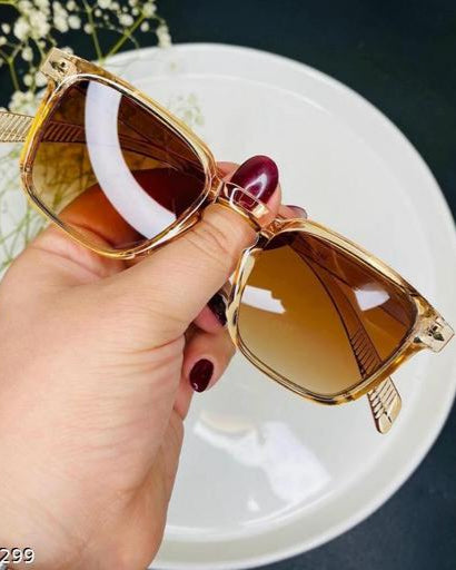 Women Brown Carbon fiber Square, UV Protected Sunglasses