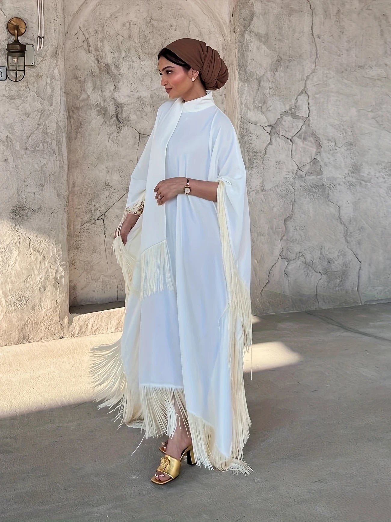 Elegant Muslim Batwing Tassel Kaftan Dress | Delivery: 7 to 10 business days | Limited stocks available | Hurry before Sold Out