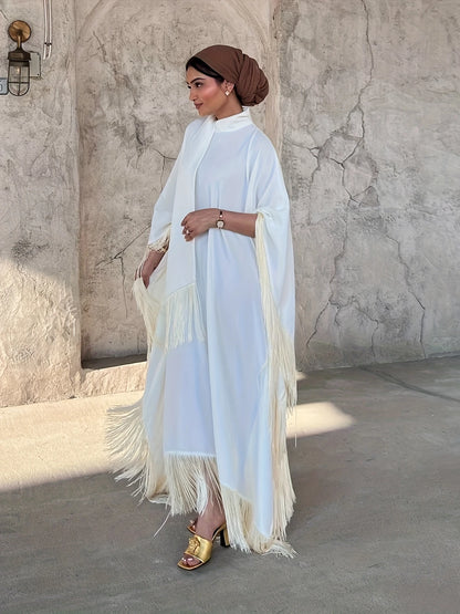Elegant Muslim Batwing Tassel Kaftan Dress | Delivery: 7 to 10 business days | Limited stocks available | Hurry before Sold Out