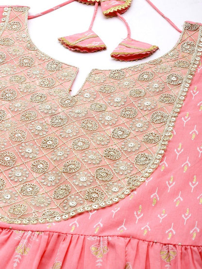 Women Ethnic Motifs Embroidered Pure Cotton Kurta With Palazzos & With Dupatta-KYAMSTORE