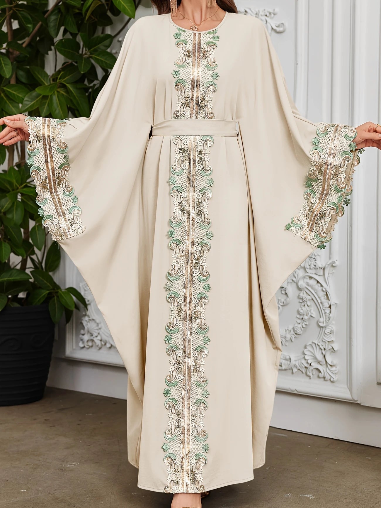Elegant Women's Purple Arabic Dress with Golden Embroidery | Delivery: 7 to 10 business days | Limited stocks available | Hurry before Sold Out