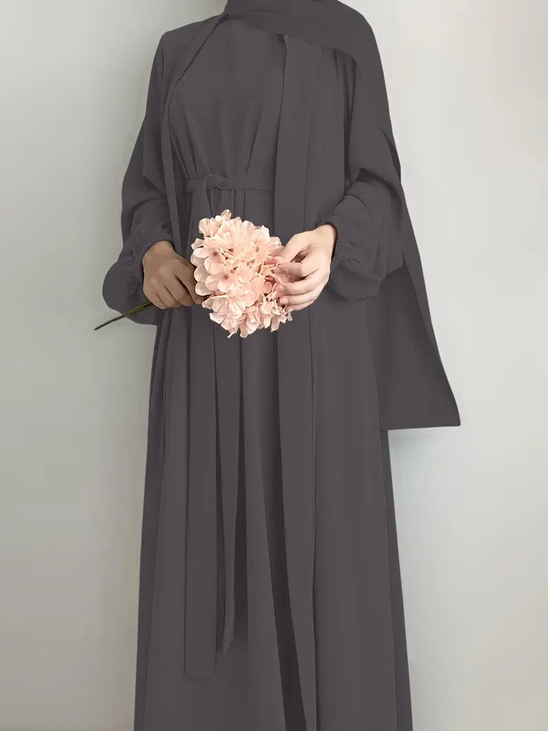 Women'S Middle East Muslim Turkey Dubai Solid Color Casual Dress | Delivery: 7 to 10 business days | Limited stocks available | Hurry before Sold Out