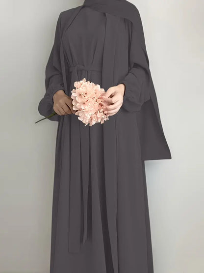 Women'S Middle East Muslim Turkey Dubai Solid Color Casual Dress | Delivery: 7 to 10 business days | Limited stocks available | Hurry before Sold Out