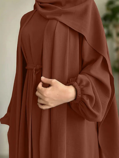 Women'S Middle East Muslim Turkey Dubai Solid Color Casual Dress | Delivery: 7 to 10 business days | Limited stocks available | Hurry before Sold Out