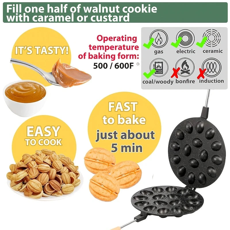 16-Cavity Non-Stick Baking Pan with Wooden Handles | Delivery: 7 to 10 business days | Limited stocks available