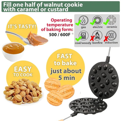 16-Cavity Non-Stick Baking Pan with Wooden Handles | Delivery: 7 to 10 business days | Limited stocks available