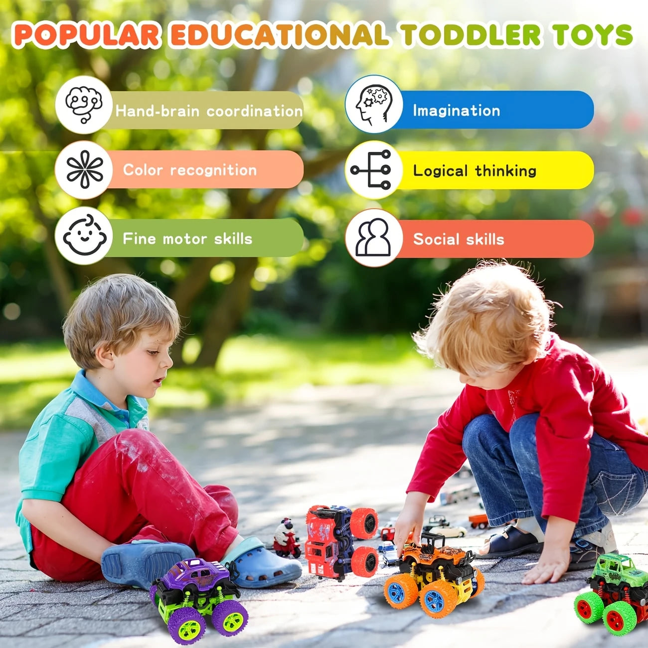 4pcs Friction-Powered Monster Trucks for Kids | Delivery: 7 to 10 business days | Limited stocks available | Hurry before Sold Out