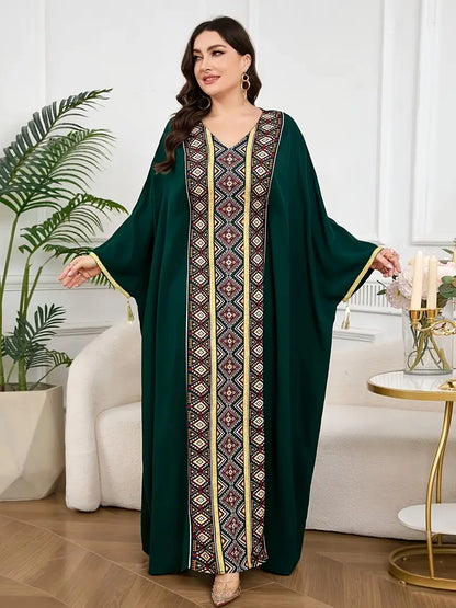 Elegant Green Middle Eastern Long Robe for Women | Delivery: 7 to 10 business days | Limited stocks available | Hurry before Sold Out