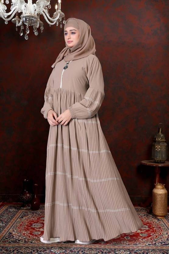 Polyester Solid Burqa With Hijab