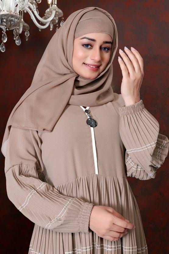 Polyester Solid Burqa With Hijab