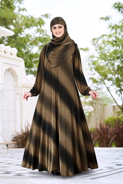 Polyester Self Design Burqa With Hijab