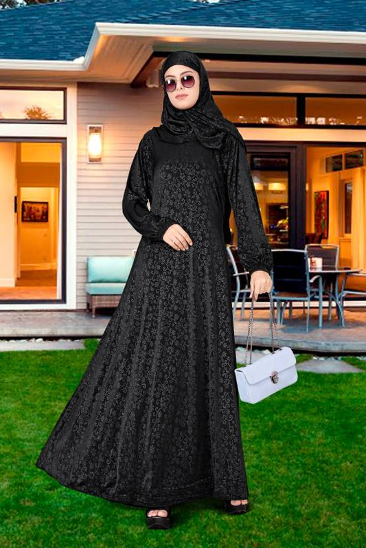 Polyester Solid Burqa With Hijab