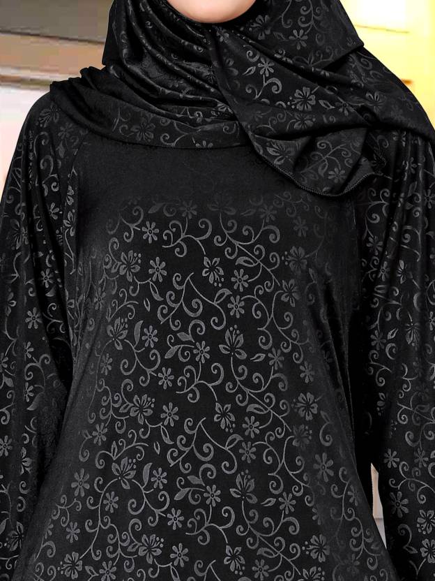 Polyester Solid Burqa With Hijab