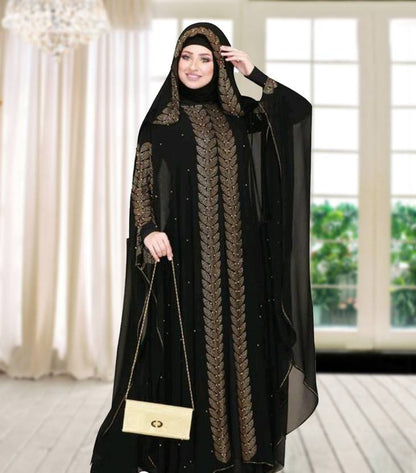 Nida Matte Solid Burqa With Hijab