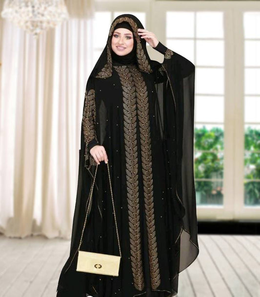 Nida Matte Solid Burqa With Hijab