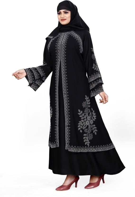 Nida Matte Solid Burqa With Hijab