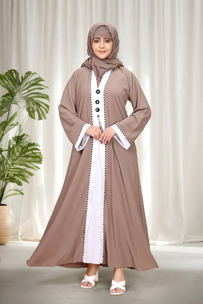 Polyester Solid Burqa With Hijab
