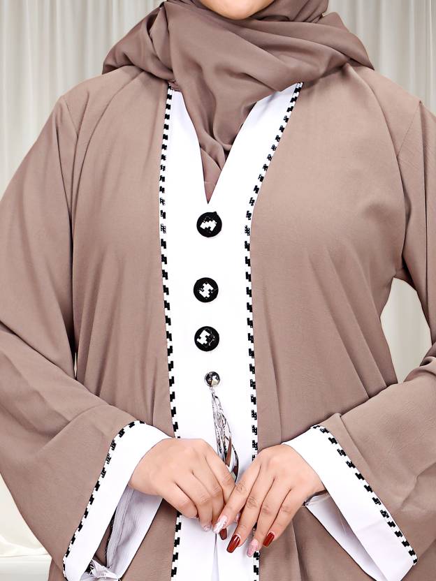 Polyester Solid Burqa With Hijab