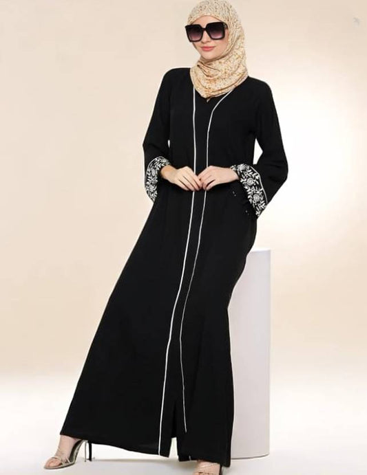Cotton Blend Solid Burqa