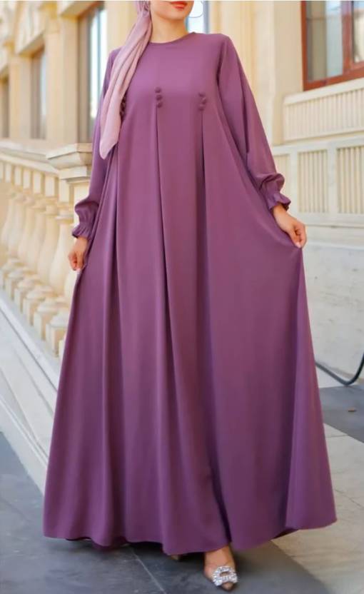 Cotton Blend Solid Burqa
