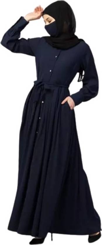 Cotton Blend Solid Burqa With Hijab