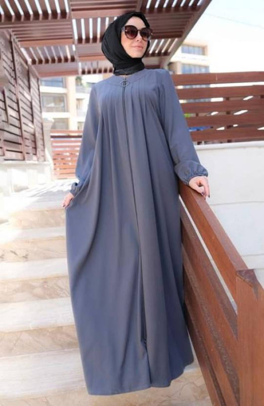 Cotton Blend Self Design Burqa With Hijab
