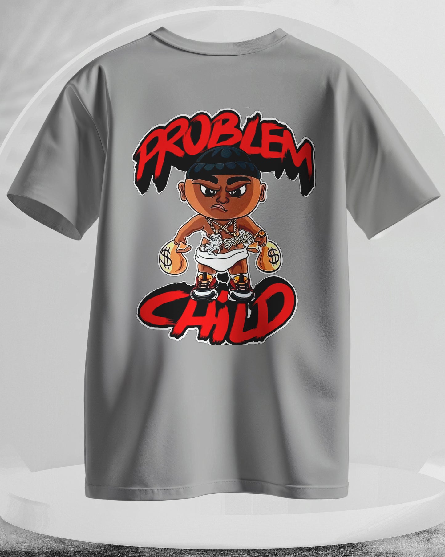 Problem Child - Men Stylish Back Printed T-Shirts – (Regular)