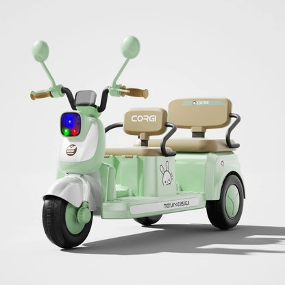 Double Seat Kids Electric Bike for 2-7 Years Old Tricycle Electric Motorcycle