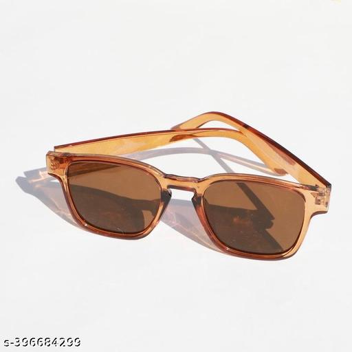 Women Brown Carbon fiber Square, UV Protected Sunglasses