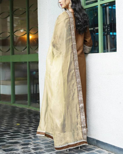 Women Silk Blend Kurta Pant Dupatta Set-KYAMSTORE