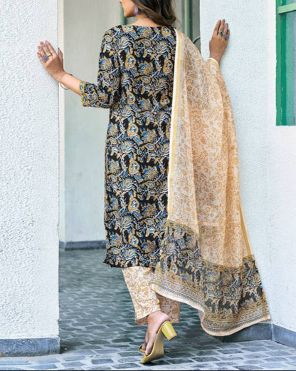 Women Viscose Rayon Kurta Pant Dupatta Set-KYAMSTORE