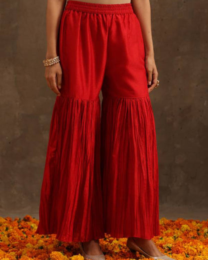 Women Silk Blend Kurta Sharara Set-KYAMSTORE