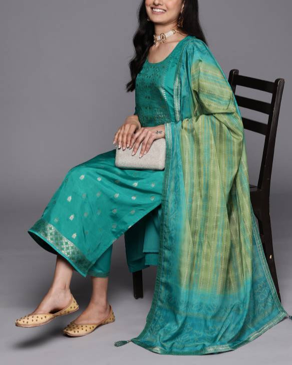 Women Silk Blend Kurta Sharara Set-KYAMSTORE