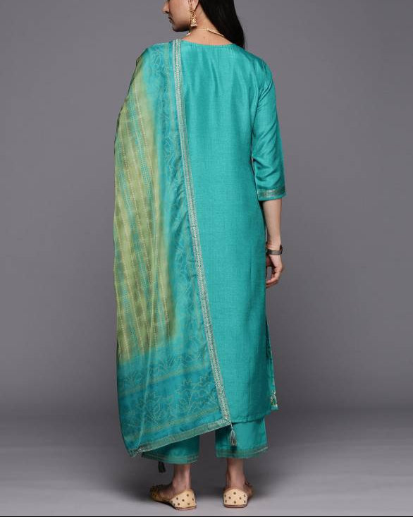 Women Silk Blend Kurta Sharara Set-KYAMSTORE