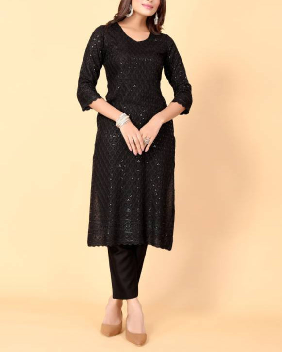 Women Cotton Rayon Kurta Pant Dupatta Set-KYAMSTORE