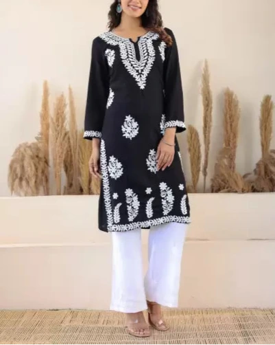 Women Cotton Rayon Kurti Palazzo Set (Colors Variants)-KYAMSTORE