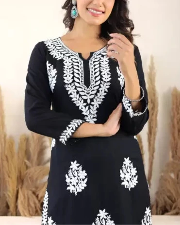 Women Cotton Rayon Kurti Palazzo Set (Colors Variants)-KYAMSTORE