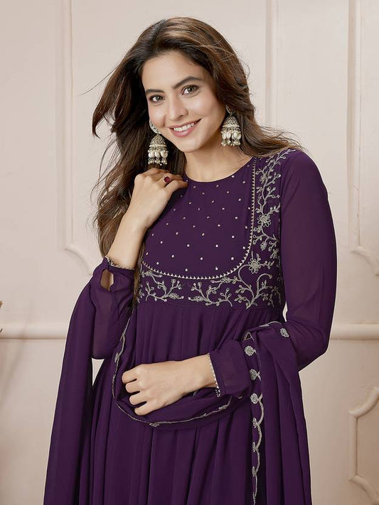 Women Georgette Kurta Palazzo Dupatta Set  | Delivery: 10 to 12 business days | Limited stocks available