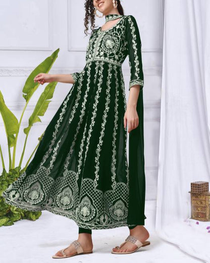 Women Georgette Kurta Dupatta Set-KYAMSTORE