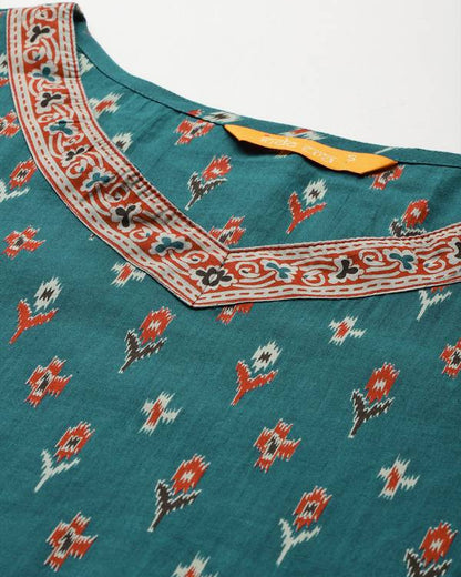 Women Pure Cotton Kurta Pant Dupatta Set-KYAMSTORE