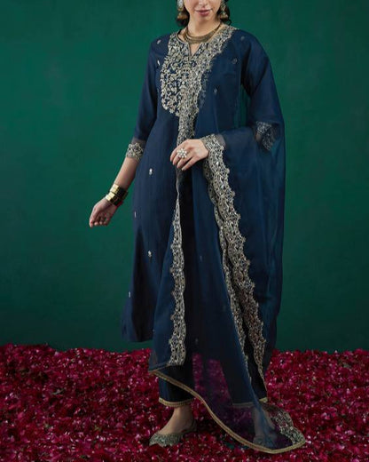 Women Viscose Rayon Kurta Pant Dupatta Set-KYAMSTORE