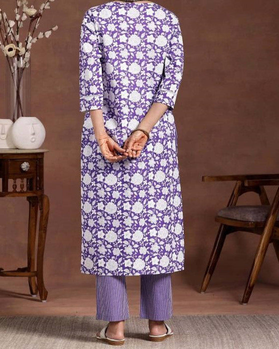 Women Viscose Rayon Kurta Palazzo Set-KYAMSTORE
