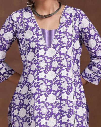 Women Viscose Rayon Kurta Palazzo Set-KYAMSTORE