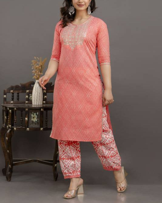 Women Pure Cotton Kurta Pant Dupatta Set-KYAMSTORE