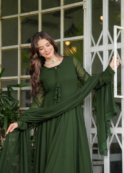 Women Georgette Ethnic Top Palazzo Dupatta Set | Delivery: 10 to 12 business days | Limited stocks available