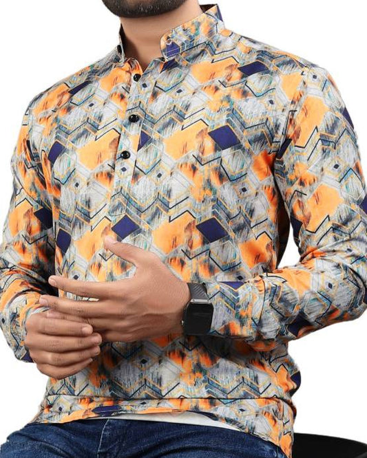 Men Printed Viscose Rayon Straight Kurta-KYAMSTORE