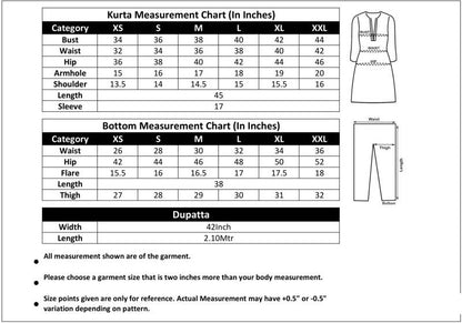 Women Silk Blend Kurta Pant Dupatta Set-KYAMSTORE