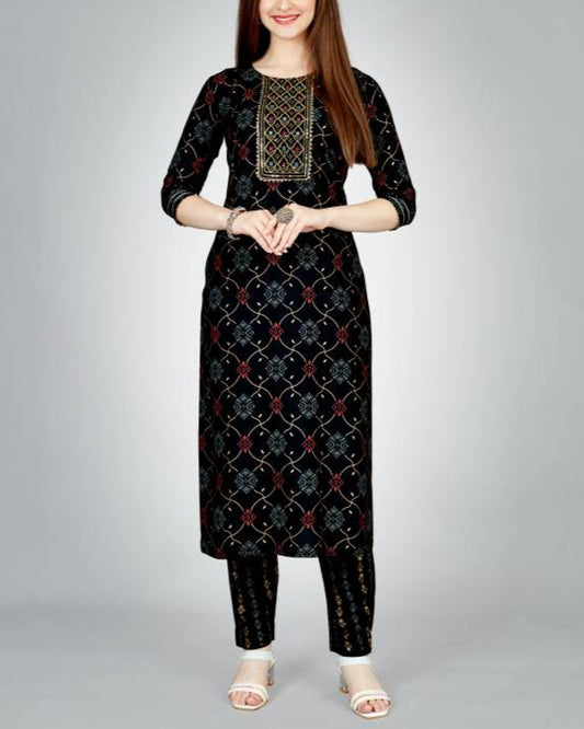 Women Viscose Rayon Kurta Pant Set-KYAMSTORE