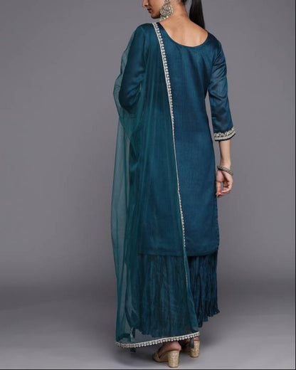 Women Silk Blend Kurta Sharara Set-KYAMSTORE