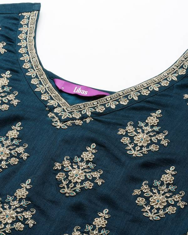 Women Silk Blend Kurta Sharara Set-KYAMSTORE